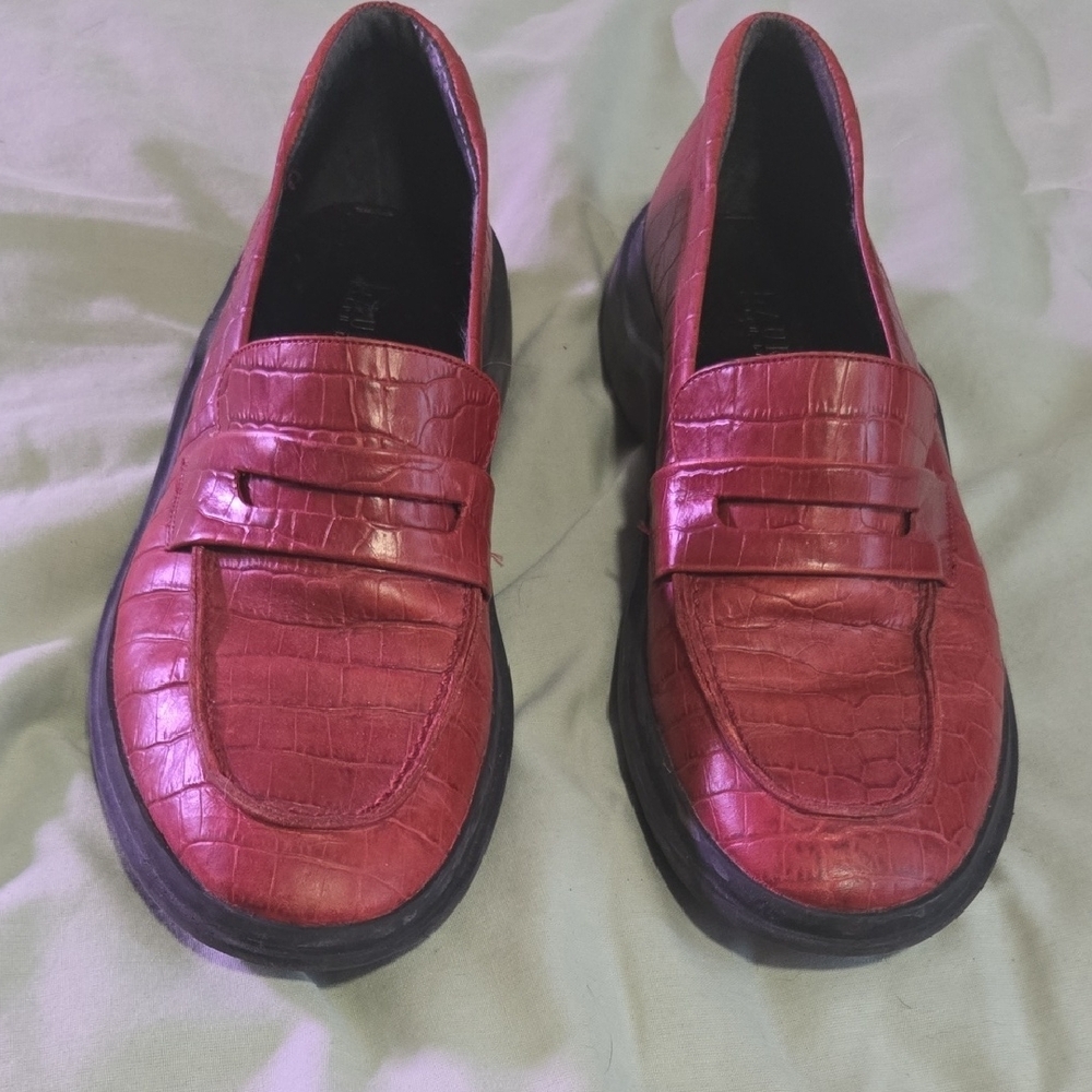 Lauren Ralph Lauren Red and Black Flats
